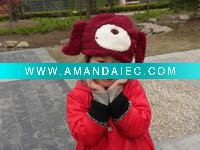 Wholesale plush dog shape hat,party hat