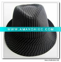 Wholesale fashional striped fedora cap and hat/top hat/bucket cap