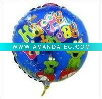 Wholesale Helium 18 Inch Round Foil Balloon , ROUND BIRTHDAY BALLOON, Foil Balloon,100 pcs/lot, Free Shipping