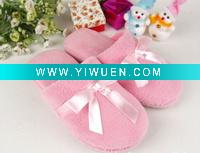 Wholesale pink bow girls indoor slippers