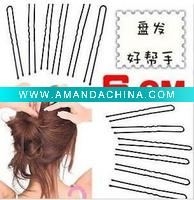 Wholesale Free shipping~Dreamland Jewelry Fashion hair accessory Top Sell beaded hairclip U shape hair claw 50pcs/lot WFJ0025