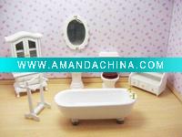 Wholesale Mini Dolls House furniture- bathroom Set