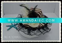 Wholesale Ladies fashion feather hat with flower