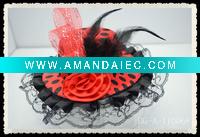 Wholesale Ladies lovely feather hat with flower