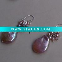 Wholesale AE0904 Pearl & 925 sterling silver jewelry earring
