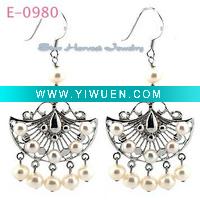Wholesale Pearl jewelry fashion silver jewelry chandelier earrings