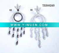 Wholesale Double circle chandelier silver earrings