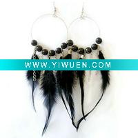 Wholesale Wholesale - newest design colorful natural dangle feather earring