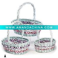 Wholesale wicker flower basket,set of 3