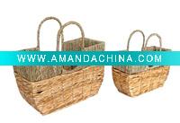 Wholesale Two pieces Wicker Flower Basket