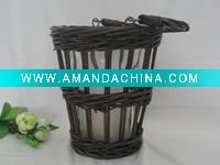 Wholesale Willow Basket with Glass Vase