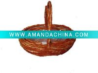 Wholesale Round Wicker Handle Basket With Plastic Liners Inside S/3