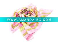 Wholesale latest fashion charm 100% Silk printed scarf display