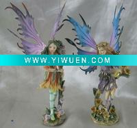 polyresin garden fairy with metal wing oem available