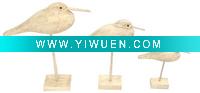 Wholesale S/3 Wooden bird table decoration