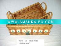 Wholesale Hot popular wooden basket with christmas holiday decoration