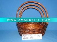 Wholesale handicraft Christmas storage wicker basket with handle food storage