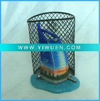 Polyresin Dolphin Souvenir Items W/ Pencil Vase