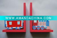 Wholesale Kids train wood bookends