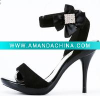 Wholesale 2012 fashion satin face rhinestone lady exceed high heel sandal
