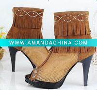 Wholesale fashion lady hollow rhinestone high heel sandals