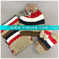 Wholesale knitted beanie winter hat scarf glove
