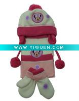 Wholesale kids winter polar flleece glove/hat/scarf set