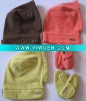Wholesale baby's winter polar fleece hat/glove set