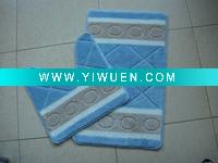 Wholesale 2 PC bath mat set with Anti-skid Feature and Natural Latex Rubber Backing
