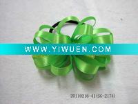 Wholesale fashion elastic ponytail holder with ribbon flower for girls