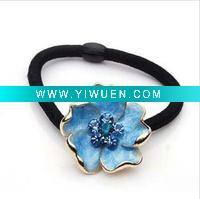 Wholesale 2012 Metal Blue Flower ponytail elastic