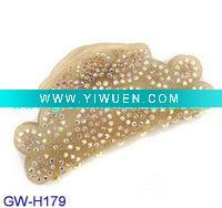 Wholesale 2012 newest trendy popular women crystal plumeria flower hair claws