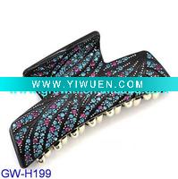 Wholesale 2012 latest vintage boutique leaf zebra multicolor crystal antique hair clip claw