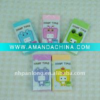 Wholesale fashion 3d cartoon Happy time stationery set for kids animal erasers
