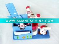 Wholesale wooden cute cartoon kids stationery sets