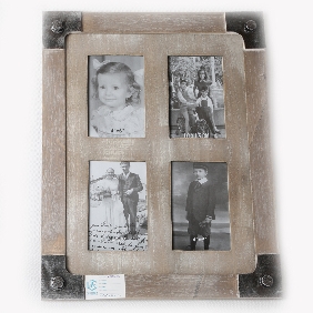 Wholesale Wooden Retro Design holds 4 Pocket pages 4"by6" Wall Hanging Photo Frame