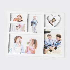 Wholesale Classic Brief Style 6 Pocket Pages Holds 2" by 3" / 3.5" by 5" / 4" by 6" White Black Wall Hanging Photo Frame