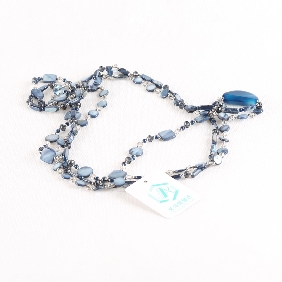 Wholesale Blue and White Beads Necklace