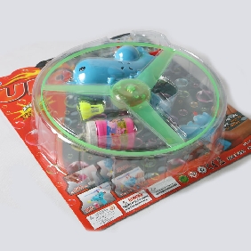 Wholesale Flying Saucer with String and Light and Bubble Gun for Children