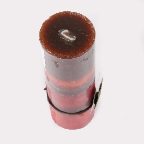 Wholesale Fashion Pillar Shape Red And Brown Color With Fruit Scent Art Candles