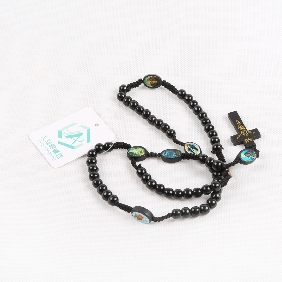 Wholesale Black Wooden Bead Necklace In OPP Bag Package