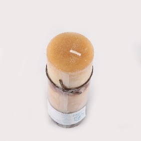 Wholesale Fashion Pillar Shape Brown And Yellow Color With Aroma Art Candles