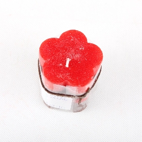 Wholesale Fashion Flower Shape Brown And Red Color With Fruit Scent Art Candles