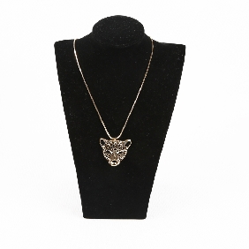 Wholesale Alloy Necklace In Tiger Face In Golden Color