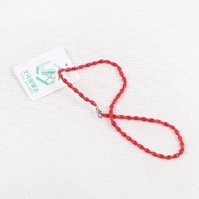 Wholesale Coral Necklace Length 25cm Bead's Diameter 5mm  In Red Color