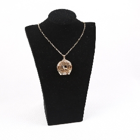 Wholesale Alloy Gold Cage with Lovely Bird in Pendant Hot Sale Fashion Long Gold Chain Necklace