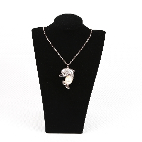 Wholesale Alloy Fish Shape with Pearl in the tail Pendant Hot Sale Fashion Long Gold Chain Necklace