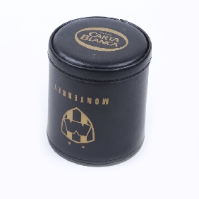 Wholesale Different Color Logo Printing Deluxe Leather-Look Dice Game Cup