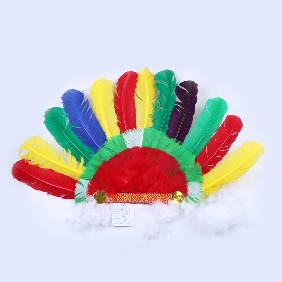 Wholesale Party Supplies Feather Hair Accessory Colorful Feather 35*60CM Indian Hats