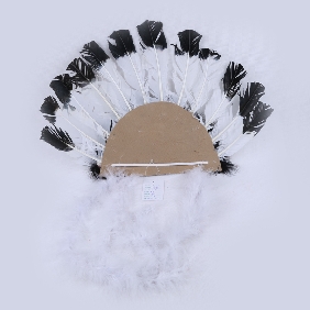 Wholesale Party Supplies Feather Hair Accessory White Black Feather 52*36CM Indian Hats